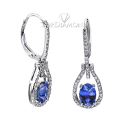 Blue sapphire and diamond Earrings E0633. Blue sapphire and diamond Earrings E0633, Gemstone Earrings. Gemstone Jewelry. Top Diamonds & Jewelry