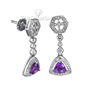 Purple sapphire and diamond Earrings E0443. Purple sapphire and diamond Earrings E0443, Gemstone Earrings. Gemstone Jewelry. Top Diamonds & Jewelry