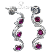 Red ruby and diamond Earrings E0691. Red ruby and diamond Earrings E0691, Gemstone Earrings. Gemstone Jewelry. Top Diamonds & Jewelry