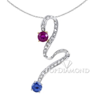 Red Ruby & Blue Sapphire Pendant P1196. Red Ruby & Blue Sapphire Pendant P1196, Gemstone Pendants. Gemstone Jewelry. Top Diamonds & Jewelry