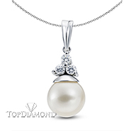 Pearl & Diamond Pendant P0923. Pearl & Diamond Pendant P0923, Pearl Pendants. Pearl Jewelry. Hung Phat Diamonds & Jewelry