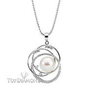 Pearl & Diamond Pendant P1282. Pearl & Diamond Pendant P1282, Pearl Pendants. Pearl Jewelry. Hung Phat Diamonds & Jewelry