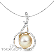 Pearl & Diamond Pendant P2432. Pearl & Diamond Pendant P2432, Pearl Pendants. Pearl Jewelry. Hung Phat Diamonds & Jewelry