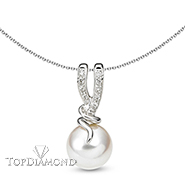 Pearl & Diamond Pendant P2437. Pearl & Diamond Pendant P2437, Pearl Pendants. Pearl Jewelry. Hung Phat Diamonds & Jewelry