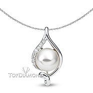 Pearl & Diamond Pendant P2438. Pearl & Diamond Pendant P2438, Pearl Pendants. Pearl Jewelry. Hung Phat Diamonds & Jewelry