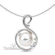 Pearl & Diamond Pendant P2440. Pearl & Diamond Pendant P2440, Pearl Pendants. Pearl Jewelry. Hung Phat Diamonds & Jewelry
