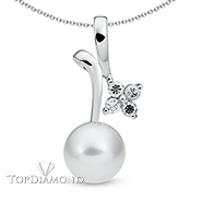 Pearl & Diamond Pendant P0922. Pearl & Diamond Pendant P0922, Pearl Pendants. Pearl Jewelry. Hung Phat Diamonds & Jewelry