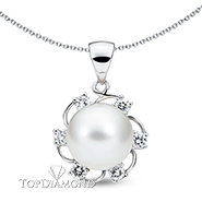 Pearl & Diamond Pendant P1538. Pearl & Diamond Pendant P1538, Pearl Pendants. Pearl Jewelry. Hung Phat Diamonds & Jewelry
