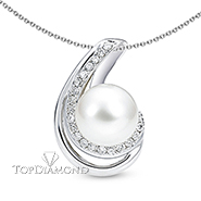 Pearl & Diamond Pendant P1582. Pearl & Diamond Pendant P1582, Pearl Pendants. Pearl Jewelry. Hung Phat Diamonds & Jewelry