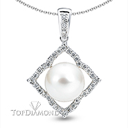 Pearl & Diamond Pendant P2118. Pearl & Diamond Pendant P2118, Pearl Pendants. Pearl Jewelry. Hung Phat Diamonds & Jewelry