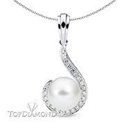 Pearl & Diamond Pendant P2284. Pearl & Diamond Pendant P2284, Pearl Pendants. Pearl Jewelry. Hung Phat Diamonds & Jewelry